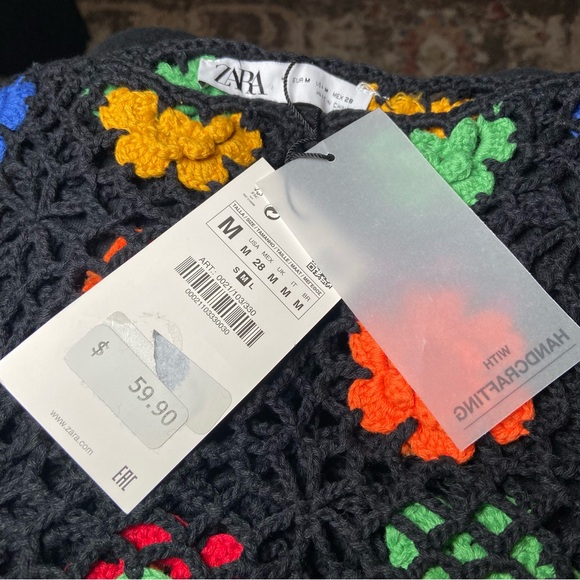 Colorful Crochet Floral Tank Top Granny Square Boho Festival Y2K Medium NWT - Picture 4 of 5